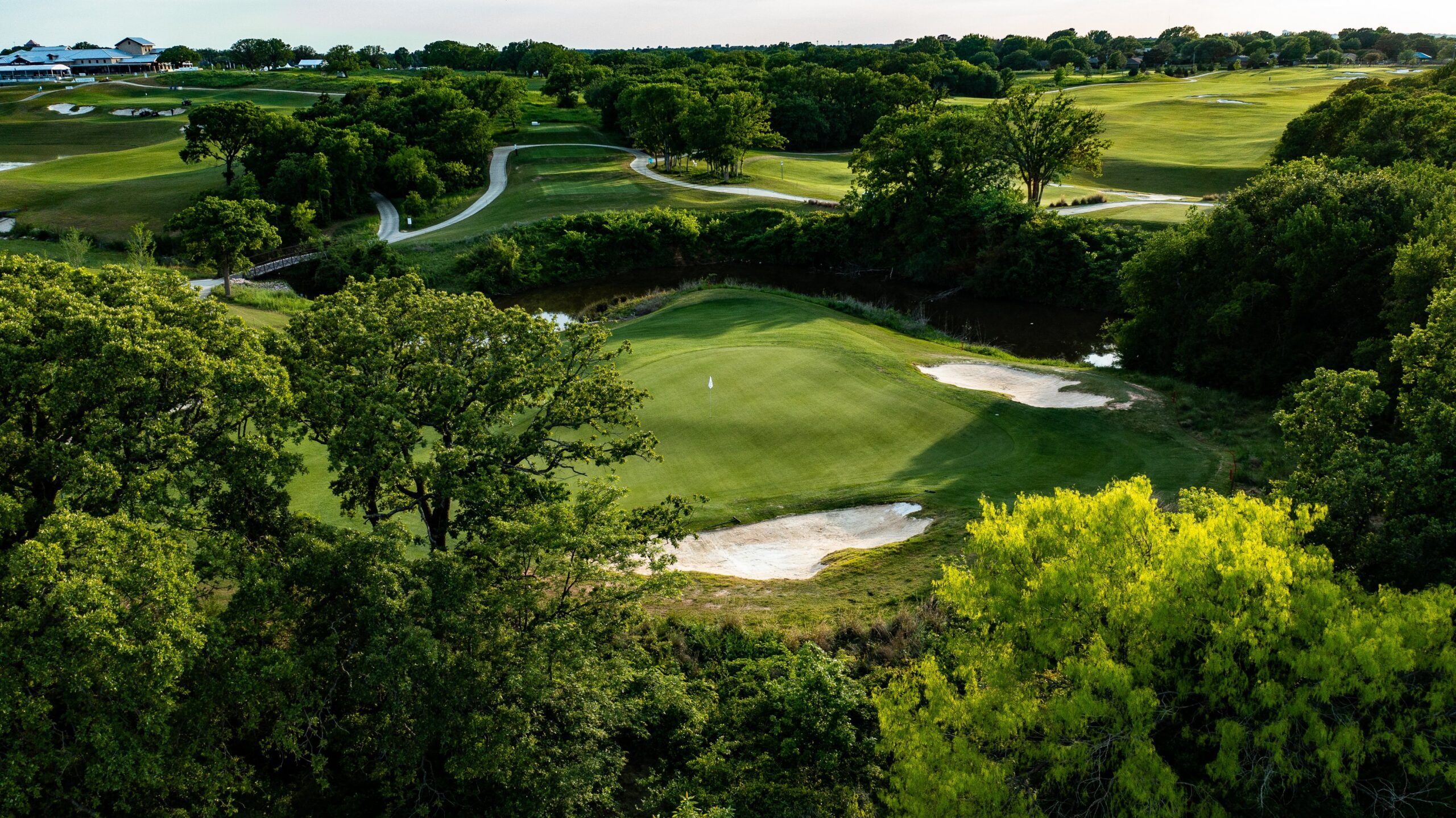 Aerial view of the green at Texas Rangers Golf Club